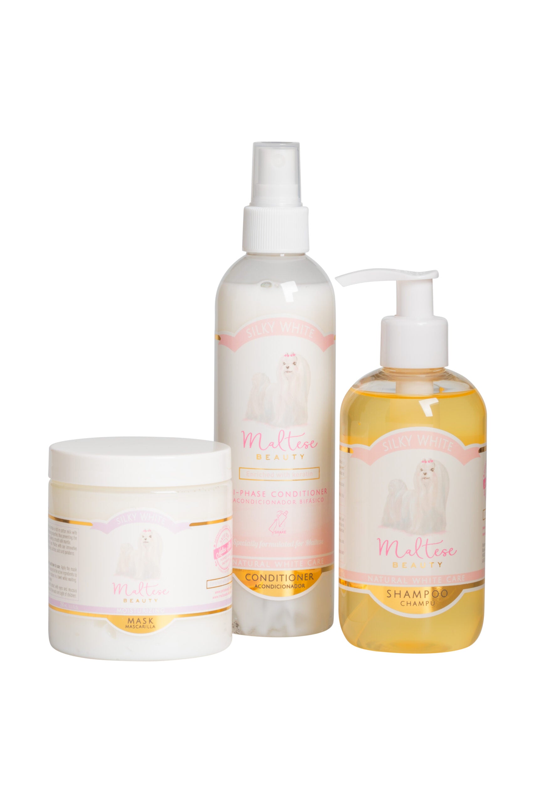 Zestaw pielęgnacyjny Silky White, dla Maltańczyka