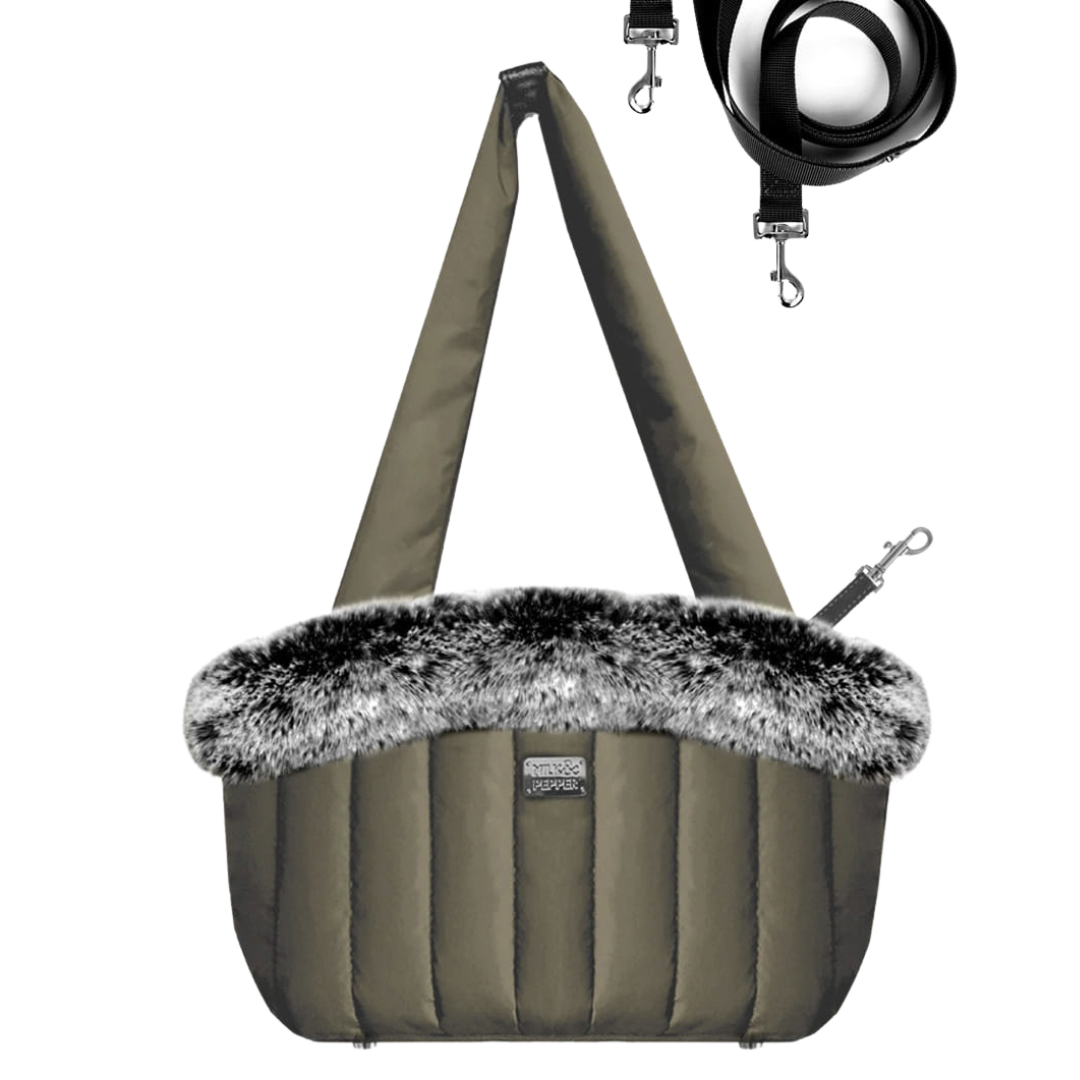 Luxury dog bag, khaki