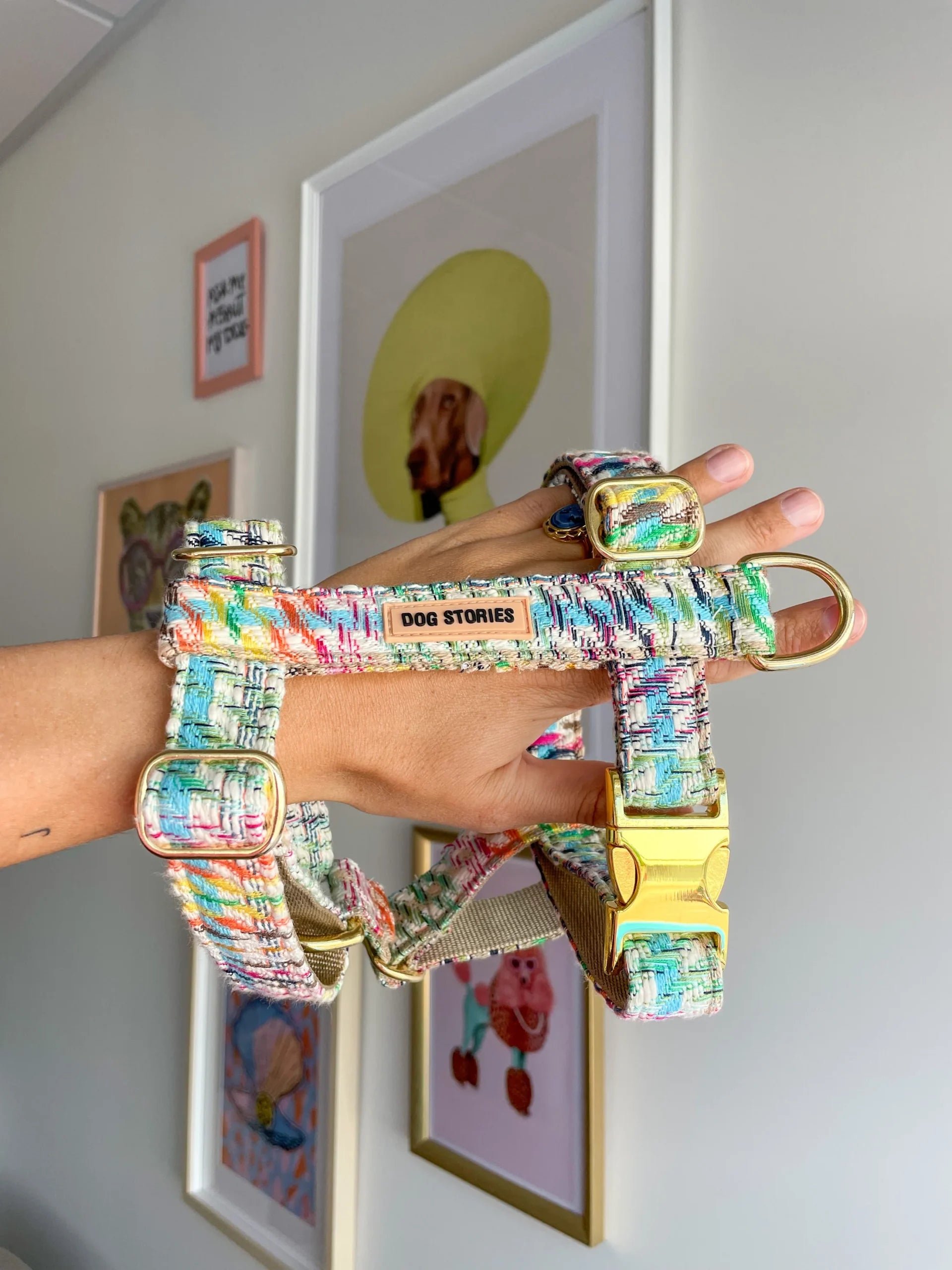 Luksusowe szelki COCO, rose-gold okucia