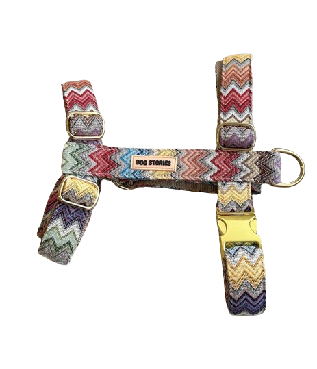 Luksusowe szelki MURANO, złote okucia