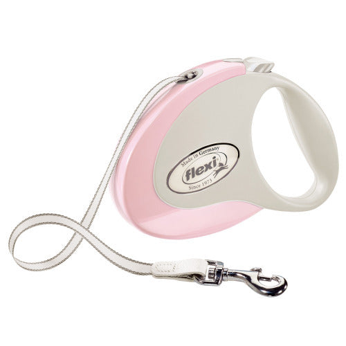 Stylowa smycz automatyczna dla psa, różowa