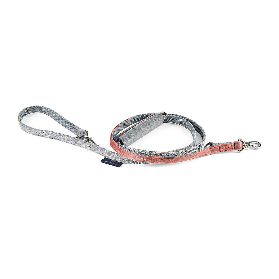 Luksusowa smycz dla psa Finessa pudrowo różowa