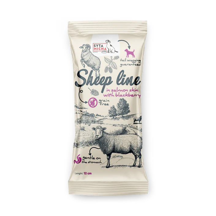 Sheep in Salmon Skin with Blackberry Chew Bone for Dogs 