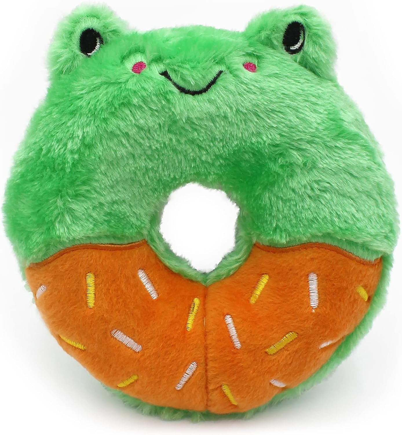 Plush Donat Frog Dog Toy