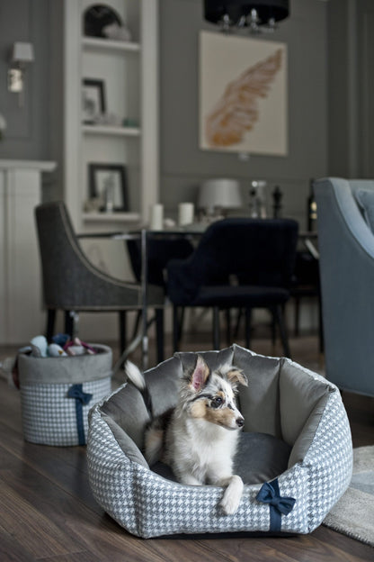 Luksusowe legowisko Glamour dla psa, szare