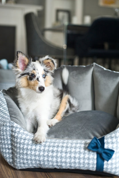 Luksusowe legowisko Glamour dla psa, szare