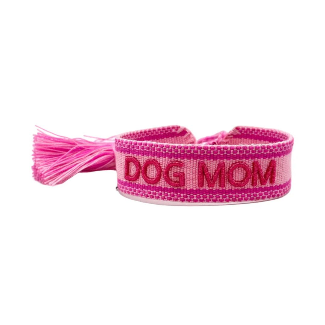 DOG MOM – Woven, Embroidered Statement Bracelet