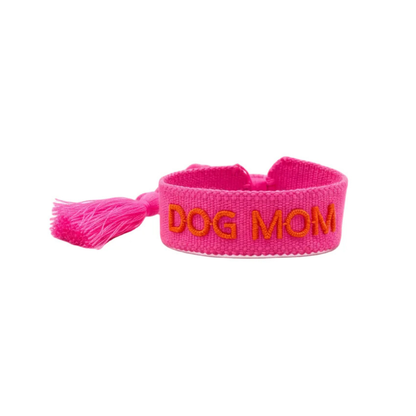 DOG MOM – Woven, Embroidered Statement Bracelet