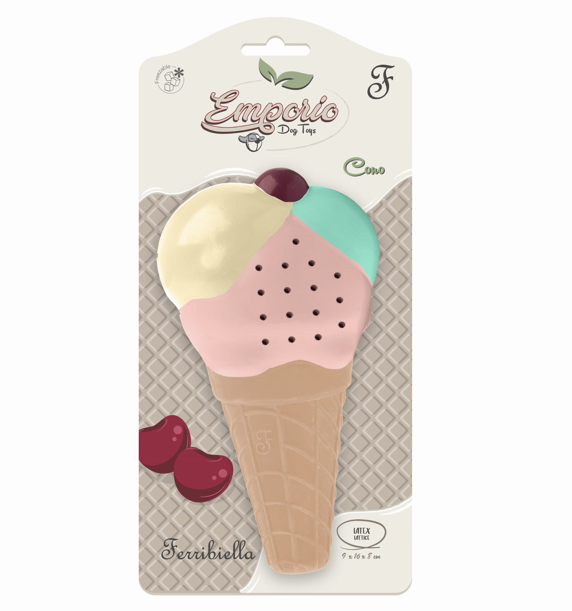 Ice Cream Fun, cone - Ferrbiella Silicone Cooling Toy for Dogs