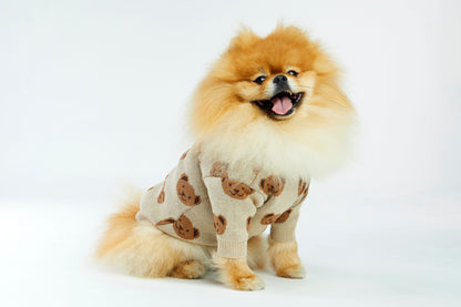 Kremowy sweterek dla psa w misie