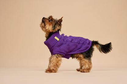 Woofy Alice Lilac sweterek z golfem dla psa