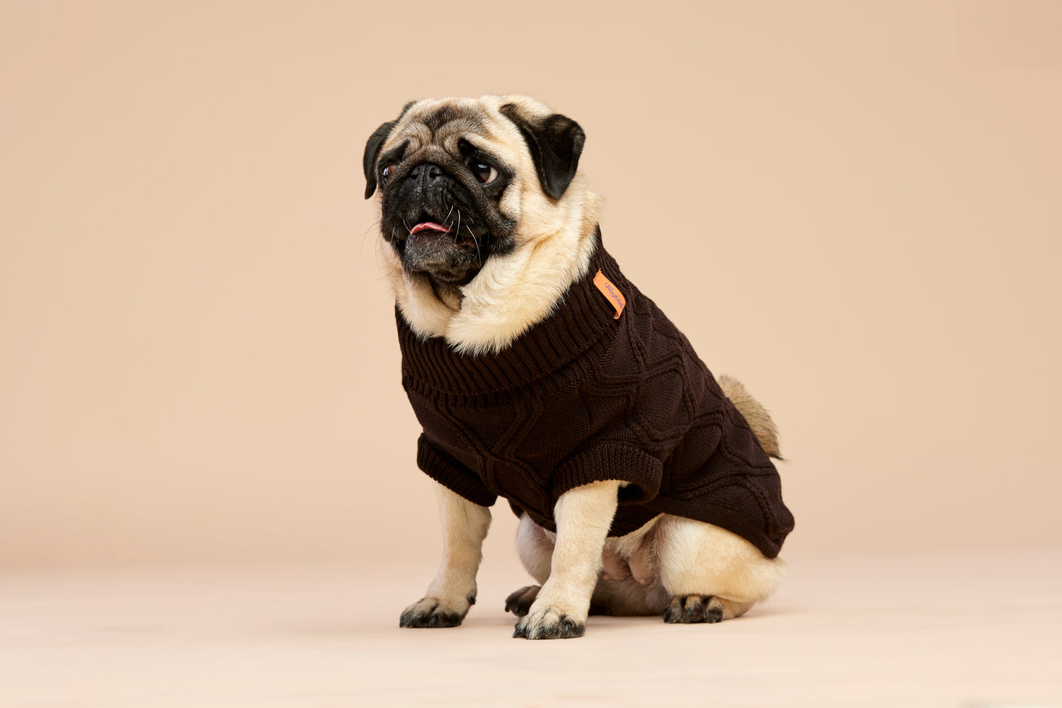 Woofy Chocolate Fondant sweterek z golfem dla psa