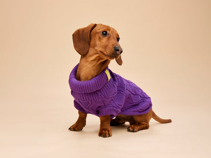 Woofy Alice Lilac sweterek z golfem dla psa