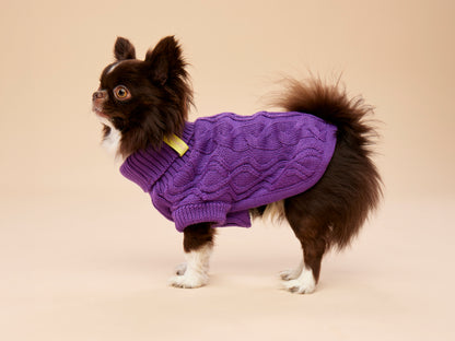 Woofy Alice Lilac sweterek z golfem dla psa