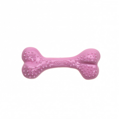 Bone-shaped dog chew toy with mint scent, pink
