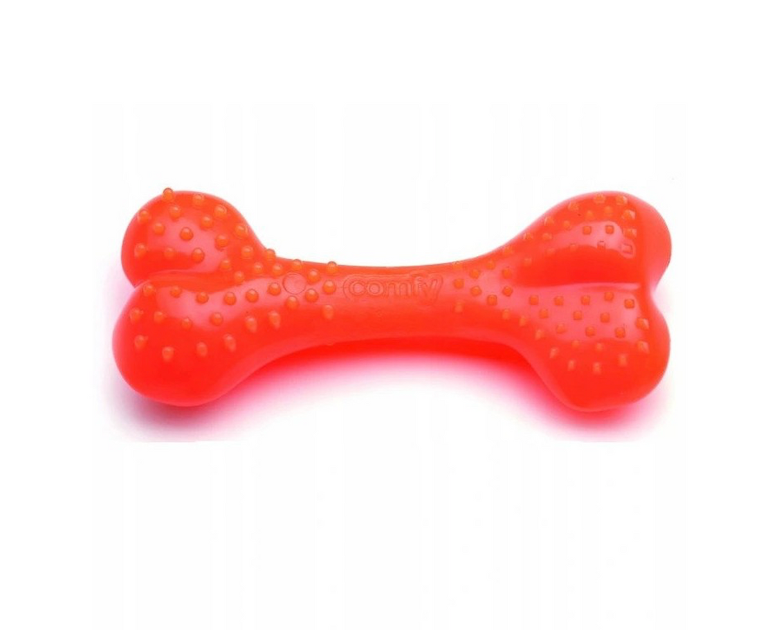 Gryzak dla psa w kształcie kości o zapachu mięty, kolor pomarańczowy