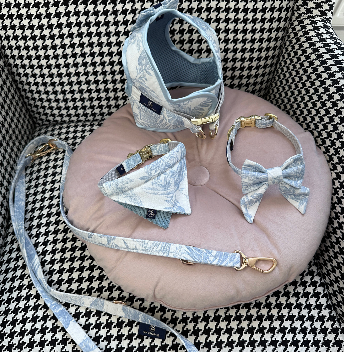 Szelki dla psa Lumière Błękitne