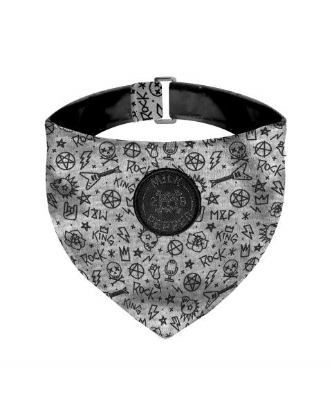 Gris luxury skull bandana for dogs, gray 