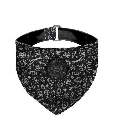 Luksusowa bandana noir dla psa w czaszki, czarna