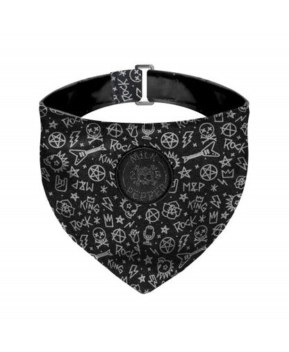 Luksusowa bandana noir dla psa w czaszki, czarna