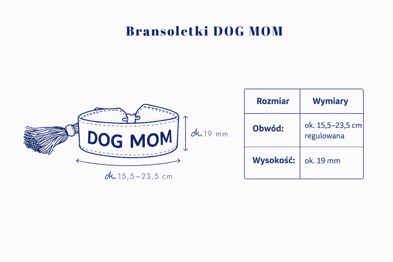 Tabela rozmiarów – DOG MOM – Woven, Embroidered Statement Bracelet