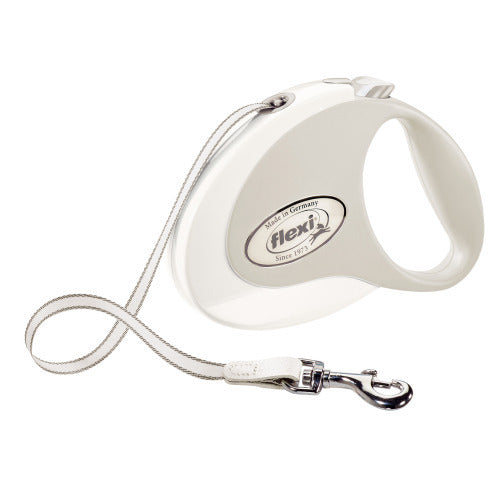 Stylowa smycz automatyczna dla psa, biała