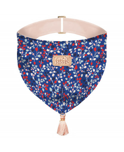 Ines Luxury Dog Bandana, Navy Blue