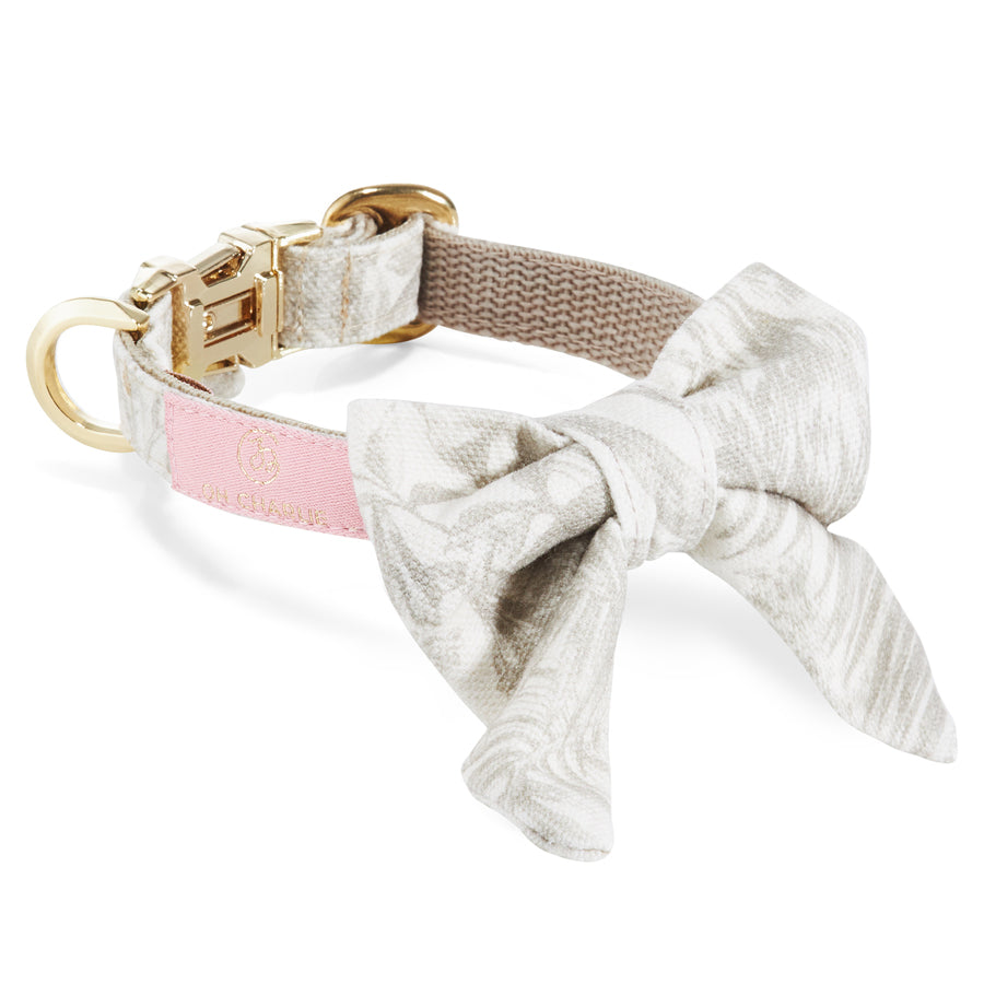 Lumière Dog Bow Tie, Beige 