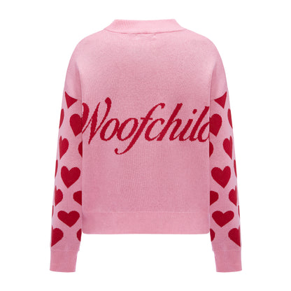 Sweterek matchy-matchy w serduszka dla właściciela