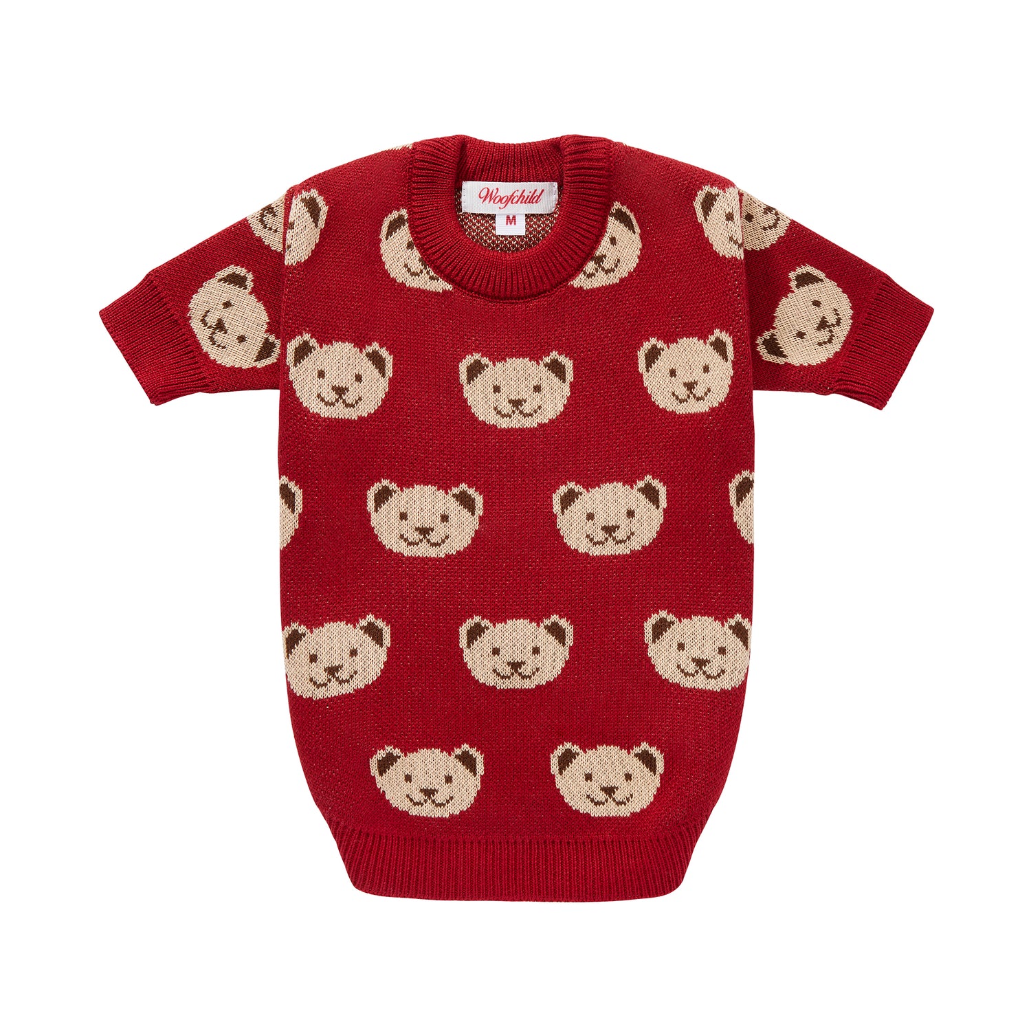 Burgundowy sweterek dla psa w misie