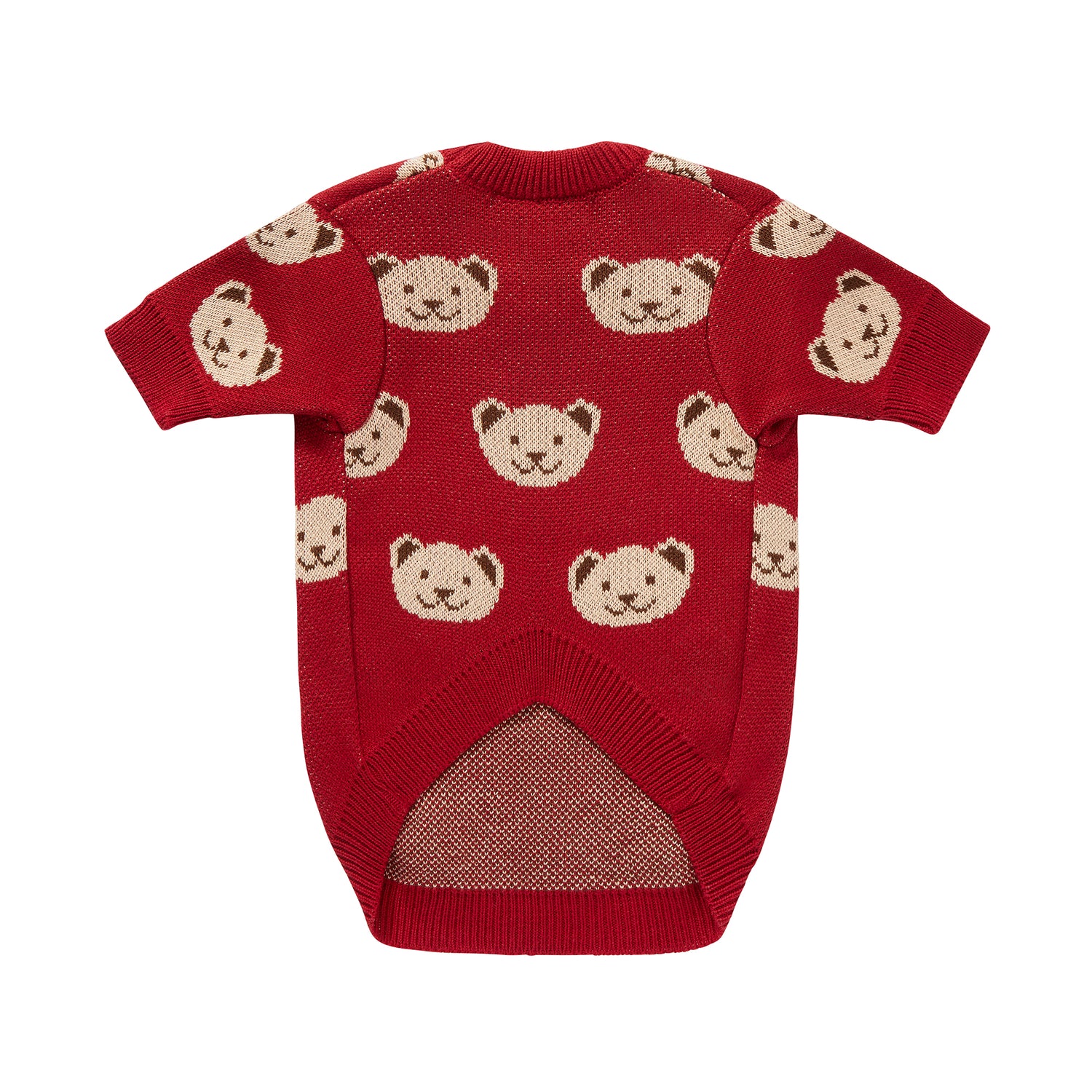 Burgundowy sweterek dla psa w misie