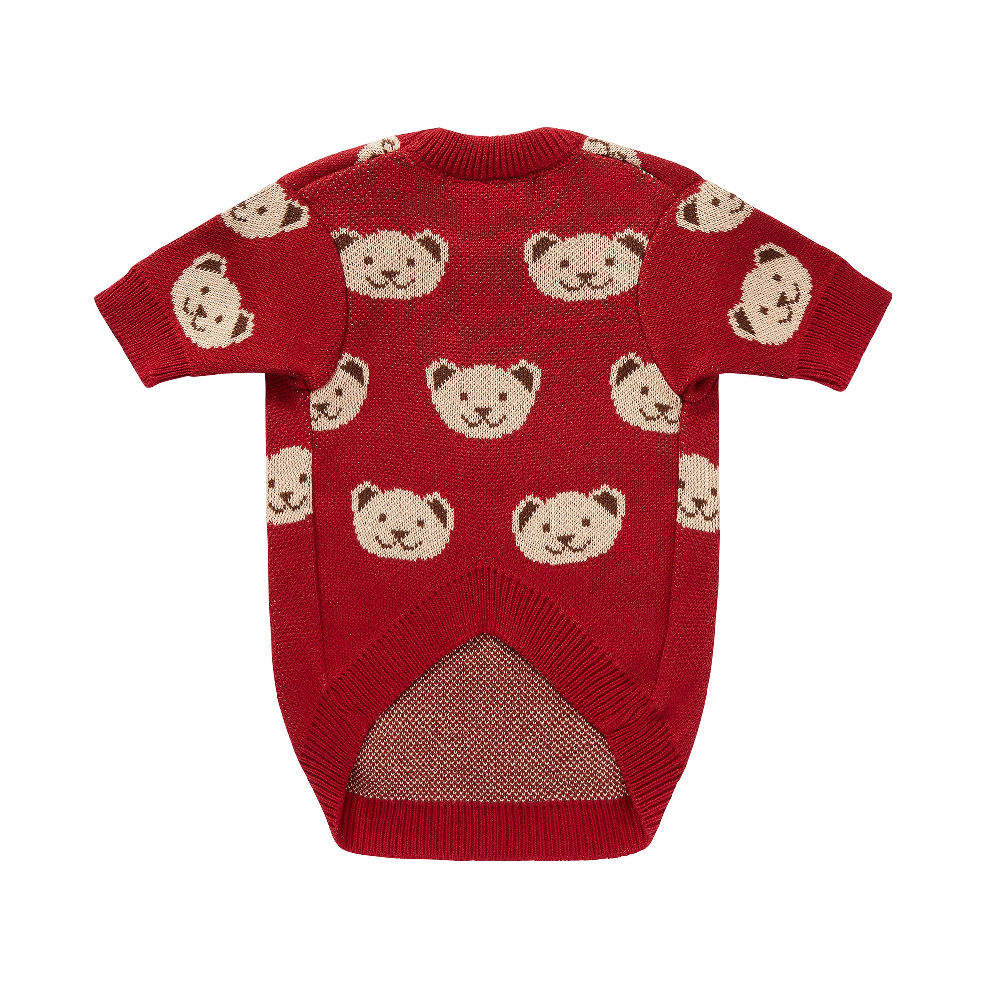 Burgundowy sweterek dla psa w misie