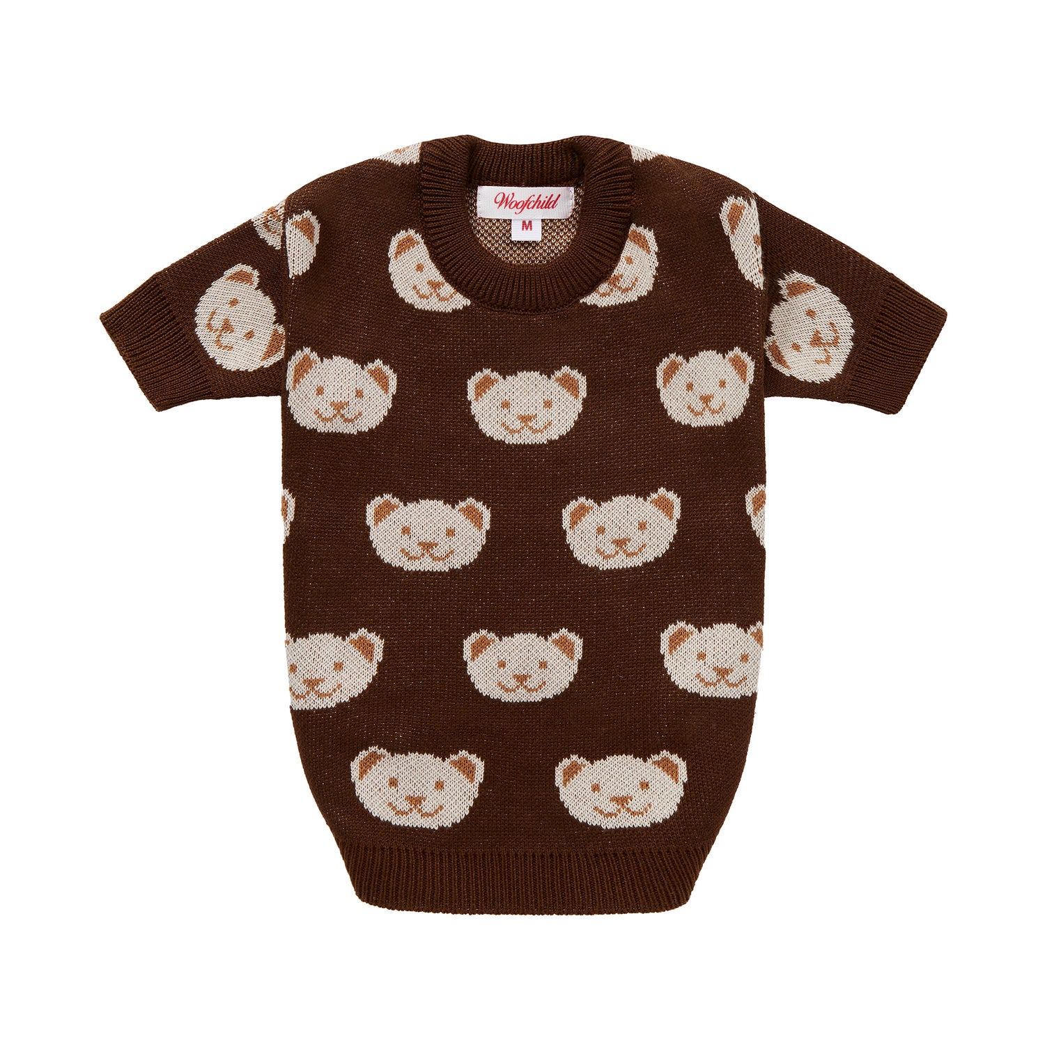 Chocolate sweater for a dog with bears