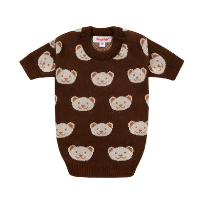Chocolate sweater for a dog with bears
