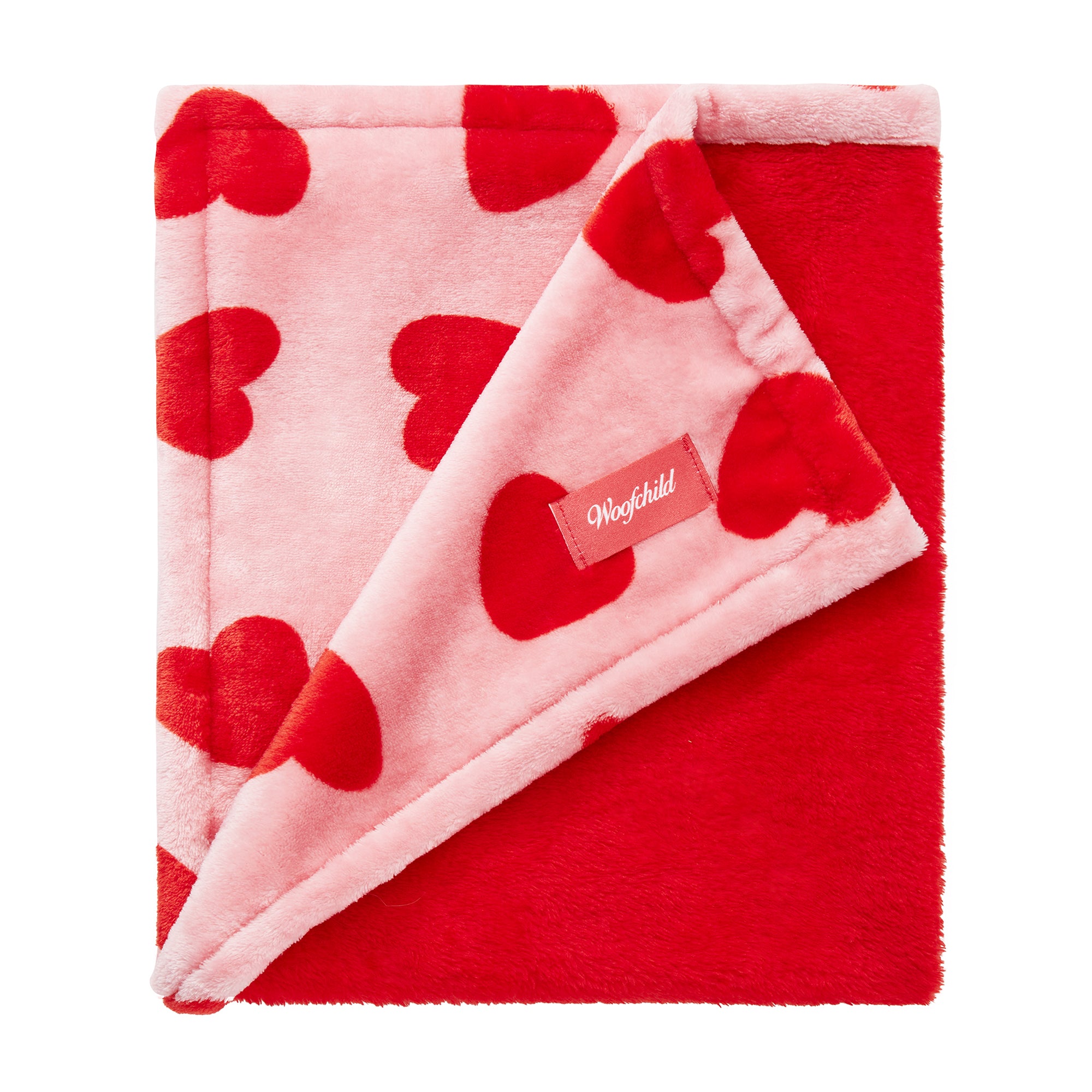 Dwustronny kocyk dla psa w serca