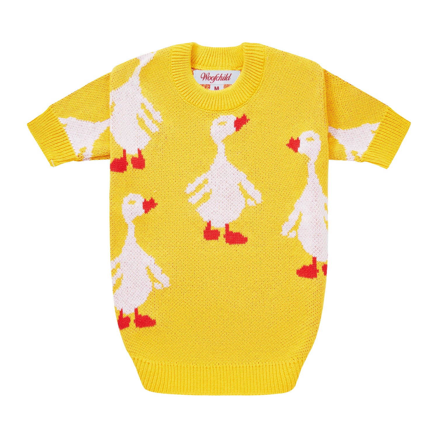 Żółty sweterek dla psa w gęsi