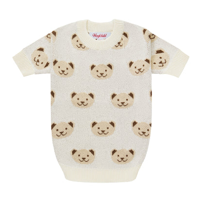 Kremowy sweterek dla psa w misie