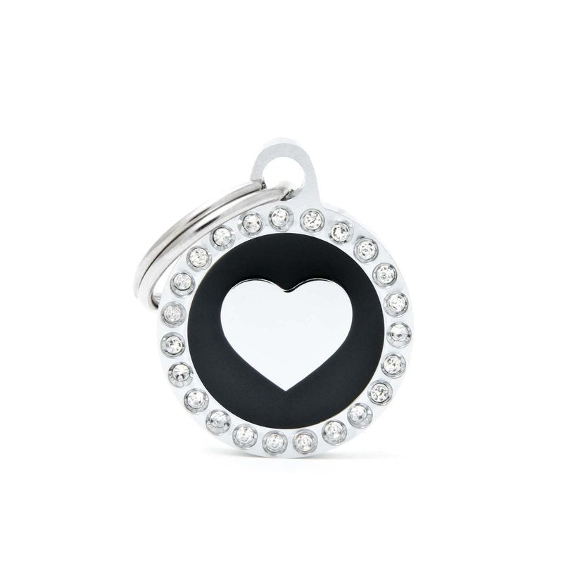Adresówka personalizowana - Glam Kółko z Sercem Czarne