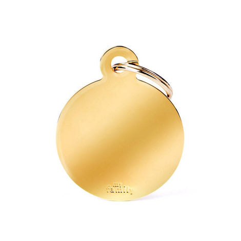 Personalized address tag - Basic Large Gold Circle