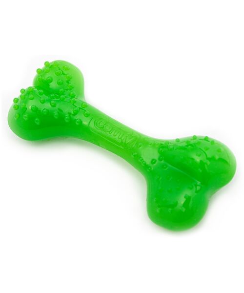 Bone-shaped dog chew toy with mint scent, green